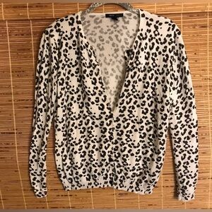 MNG Leopard Cardigan Sweater Animal Print Size Small